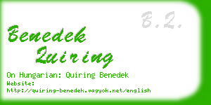 benedek quiring business card